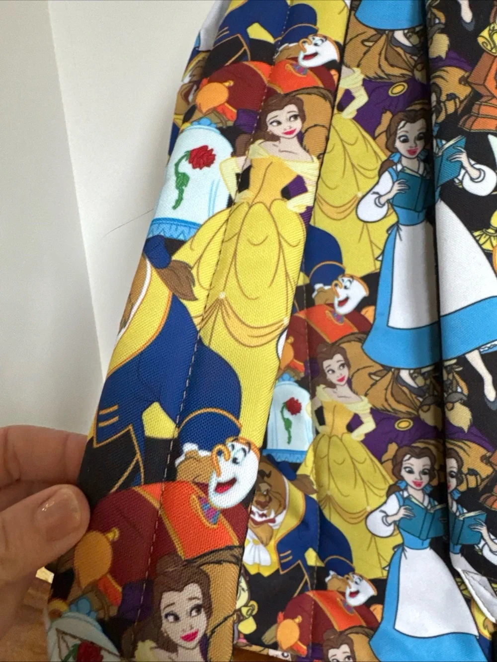 New Disney Loungefly Beauty & The Beast Full Size 19” Backpack Belle AOP